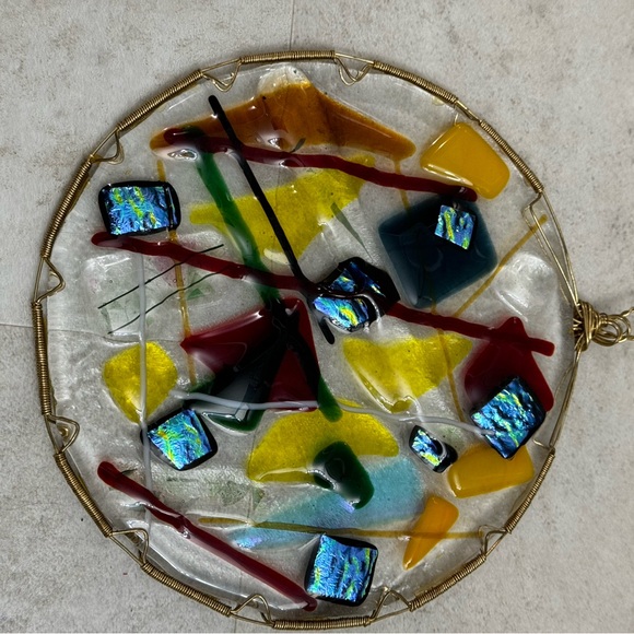 Fused glass art glass wall hanging window, sun catcher - Picture 6 of 9